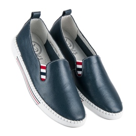 Filippo Slipons de piel azul marino 3