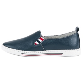 Filippo Slipons de piel azul marino 4