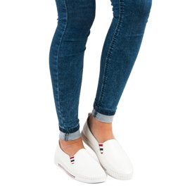Filippo Slipons de cuero blanco 5
