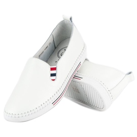 Filippo Slipons de cuero blanco 3