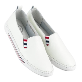 Filippo Slipons de cuero blanco 4