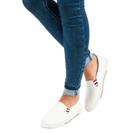 Filippo Slipons de cuero blanco 1