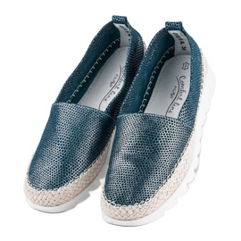 Filippo Alpargatas de piel sin cordones azul 4