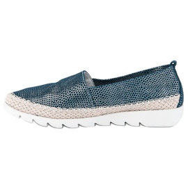 Filippo Alpargatas de piel sin cordones azul 2