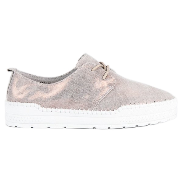 Filippo zapatos de cuero atados gris 1