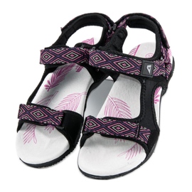 American Club Sandalias deportivas para el verano negro violeta 4