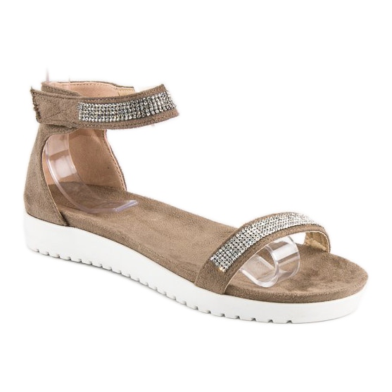 Evento Elegantes sandalias velcro marrón 1