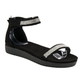 Evento Elegantes sandalias velcro negro 1