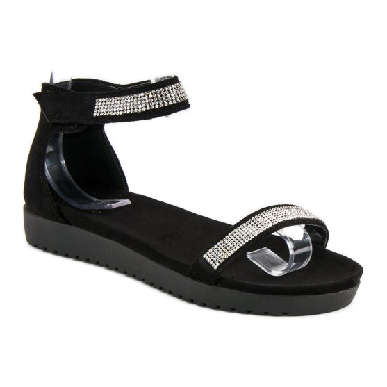 Evento Elegantes sandalias velcro negro 1