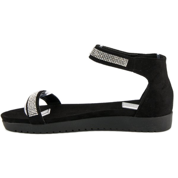 Evento Elegantes sandalias velcro negro 2