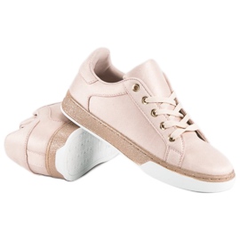 Deportivas rosas atadas rosado 3