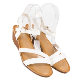 Bello Star Cómodas sandalias cuña blanco 4