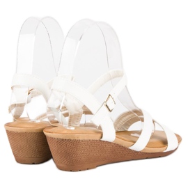 Bello Star Cómodas sandalias cuña blanco 3