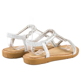 Fama Sandalias plateadas con elástico gris 3