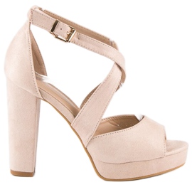 Sandalias en un poste alto marrón multicolor 4