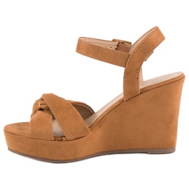 Bello Star Sandalias cuña marrones marrón multicolor 2