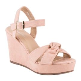 Bello Star Sandalias cuña rosas rosado 2