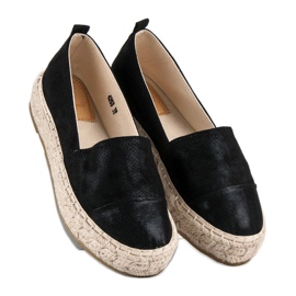 Alpargatas slip-on en la plataforma negro 3