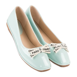 Ideal Shoes Bailarinas lacadas menta verde 3