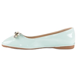 Ideal Shoes Bailarinas lacadas menta verde 1