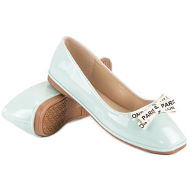 Ideal Shoes Bailarinas lacadas menta verde 2