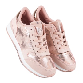 Zapatillas rosas con cordones rosado 1