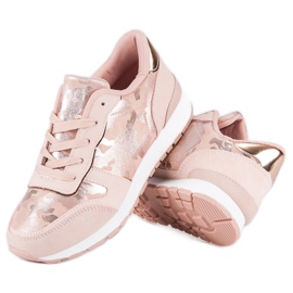 Zapatillas rosas con cordones rosado 3