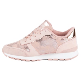 Zapatillas rosas con cordones rosado 2