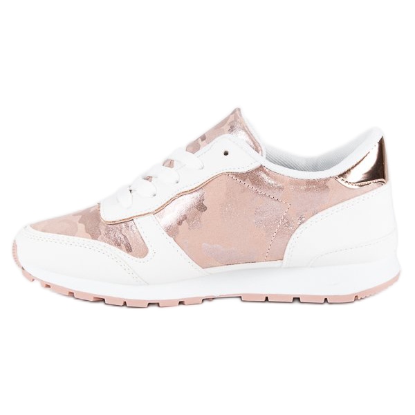 Zapatillas blancas con cordones blanco rosado 1 Zapatillas blancas con cordones blanco rosado 1