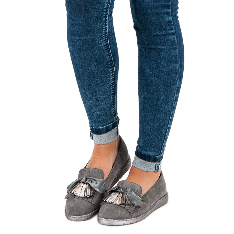 Bestelle Mocasines ante con flecos gris 1