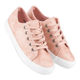 Zapatillas de deporte de moda con un enlace. rosado 4