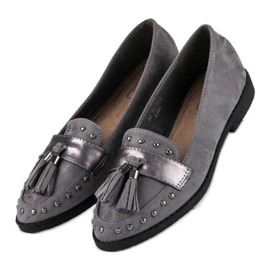 Mocasines grises con flecos 3