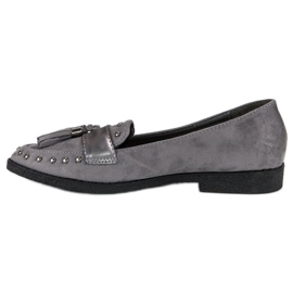 Mocasines grises con flecos 1
