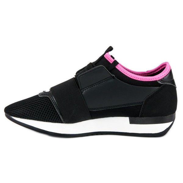 Calzado deportivo sin cordones negro rosado 1 Calzado deportivo sin cordones negro rosado 1