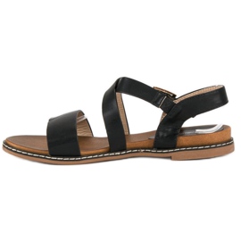Bello Star Sandalias planas con hebilla negro 2