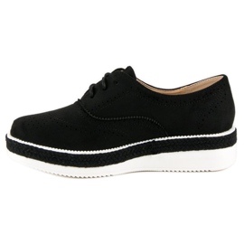 Erynn Zapatos de ante con cordones negro 4
