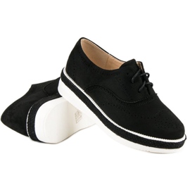 Erynn Zapatos de ante con cordones negro 5