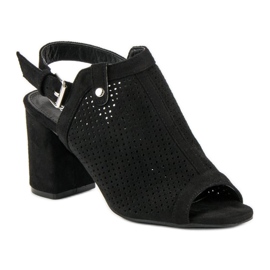 Sandalias caladas con pala negro 1 Sandalias caladas con pala negro 1