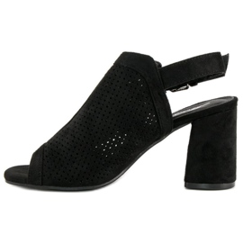 Sandalias caladas con pala negro 2