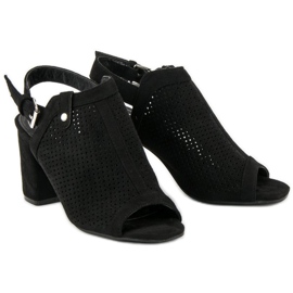 Sandalias caladas con pala negro 4