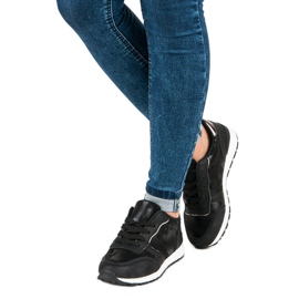 Zapatillas con cordones negras negro 1 Zapatillas con cordones negras negro 1