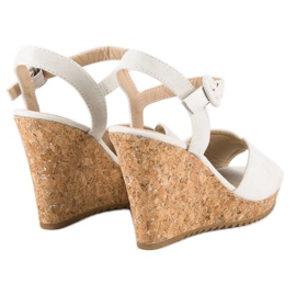 Sandalias en un tacón de cuña de corcho gris 3