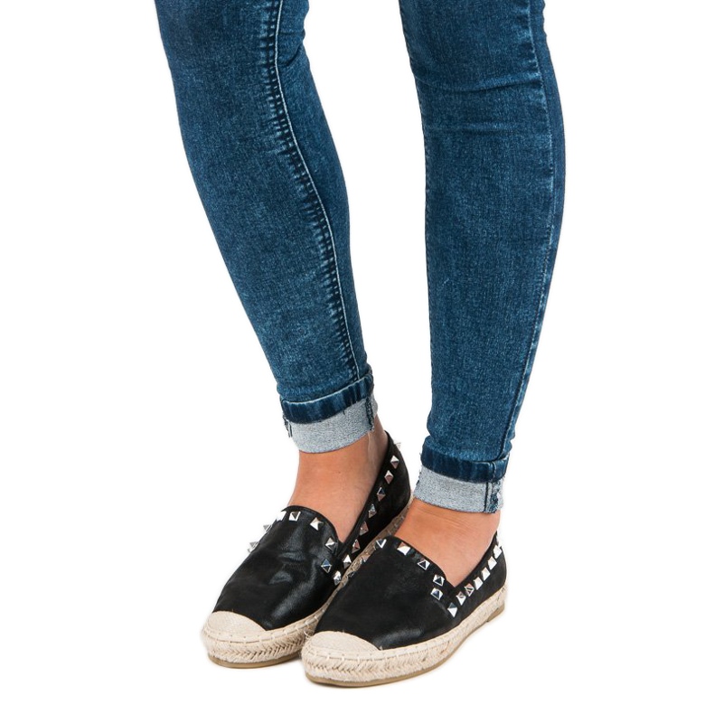 Forever Folie Alpargatas negras con tachuelas negro 1 Forever Folie Alpargatas negras con tachuelas negro 1