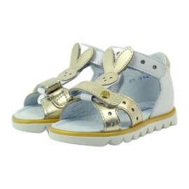 Bartek Sandalki Aplicación Conejo Flexible 31491 Blanco/Oro 3