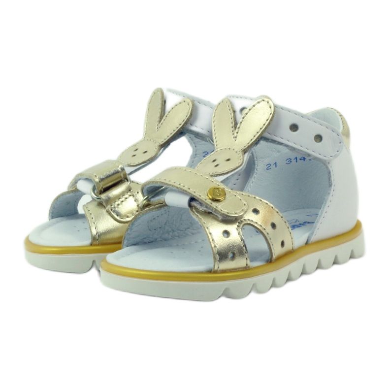 Bartek Sandalki Aplicación Conejo Flexible 31491 Blanco/Oro 3