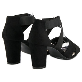 Filippo Sandalias de gamuza en un post negro 1 Filippo Sandalias de gamuza en un post negro 1