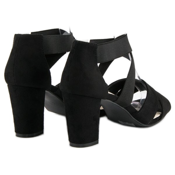 Filippo Sandalias de gamuza en un post negro 1 Filippo Sandalias de gamuza en un post negro 1