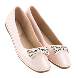 Ideal Shoes Bailarinas Lacadas en Polvo rosa 2