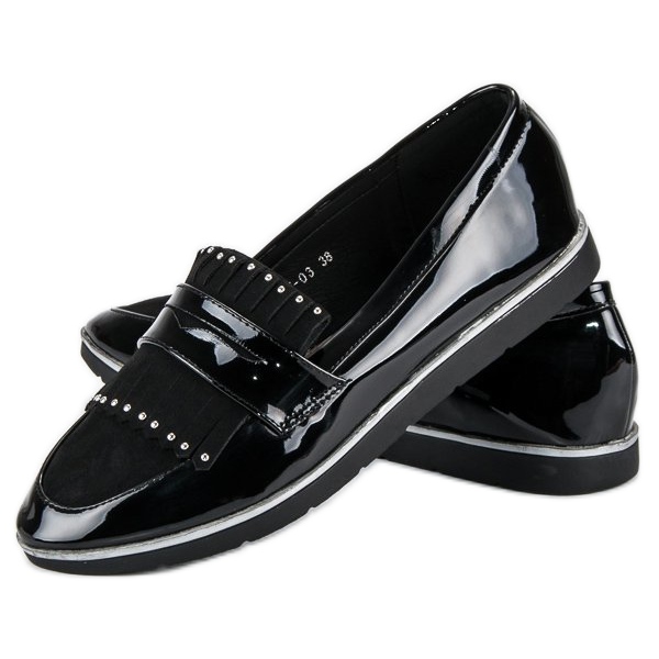 Mocasín lacado negro 1