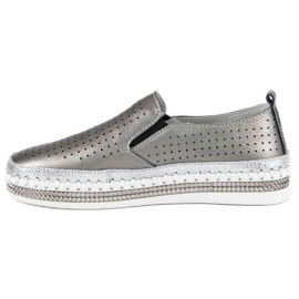 Zapatillas Vinceza de piel gris 1